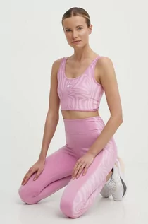 Bielizna sportowa damska - Reebok biustonosz do jogi Modern Safari kolor różowy wzorzysty 100076290 - grafika 1