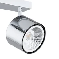 Lampy sufitowe - Reflektor sufitowy Chloe, regulowany, 2-punktowy, stal chromowana Chloe Argon, możliwość ściemniania, chromowy / srebrny, salon / jadalnia, metal, nowoczesny - miniaturka - grafika 1