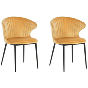 Krzesła - Beliani Zestaw 2 krzeseł do jadalni żółty AUGUSTA - miniaturka - grafika 1