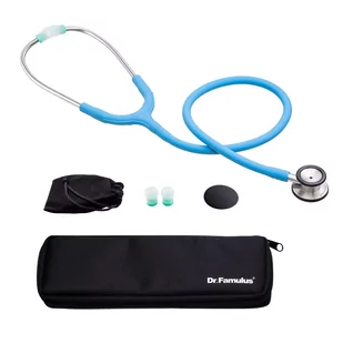 Dr Famulus DR530 PURE pediatryczny sky blue Stetoskop pediatryczny antybakteryjny z etui - Urządzenia medyczne - miniaturka - grafika 3