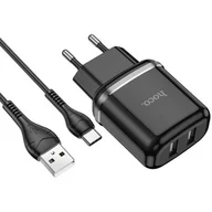 Ładowarki do telefonów - HOCO Ładowarka sieciowa N4 Czarny + Kabel USB-Typ-C - miniaturka - grafika 1