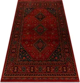 Dywany - Dywan wełniany KASHQAI 4345 300 orientalny, ramka bordo czerwony 135x200 cm - miniaturka - grafika 1