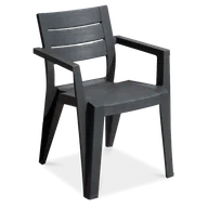 Fotele i krzesła ogrodowe - ALLIBERT Krzesło ogrodowe JULIE antracytowe - miniaturka - grafika 1