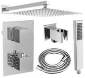Baterie podtynkowe - Mexen Cube DR02 zestaw prysznicowy podtynkowy z deszczownicą 25 cm, chrom - 77502DR0225-00 - miniaturka - grafika 1