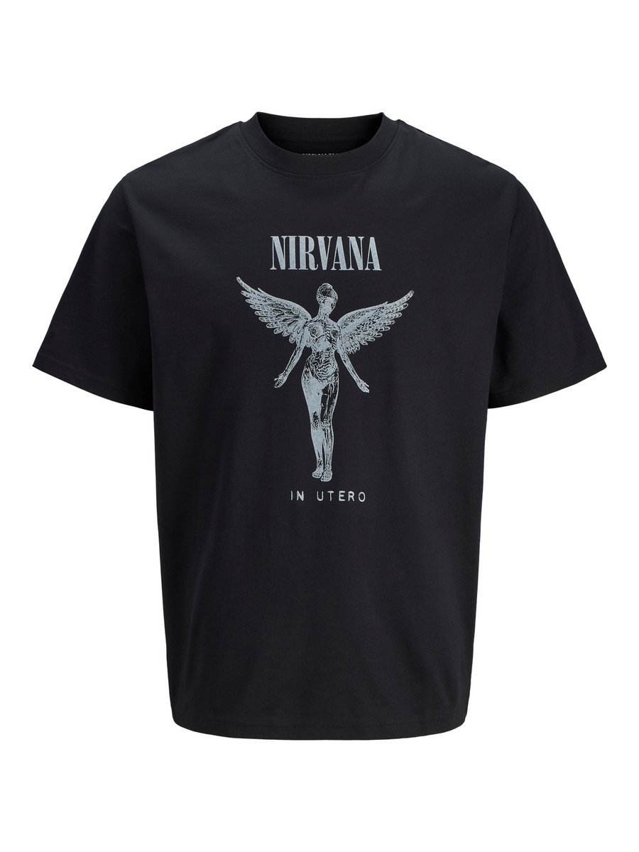 Jack&Jones koszulka t-shirt Nirvana JPRBLUNIRVANA SS TEE 12287521 BLACK-XL
