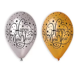 GoDan Balony Premium, Happy New Year, 12", 6 szt. - Kubki dla dzieci - miniaturka - grafika 1