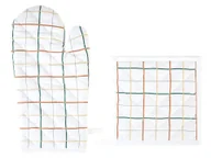 Fartuchy i rękawice kuchenne - LIVARNO home Zestaw rękawic kuchennych lub zestaw rękawicy i łapki kuchennej (Wzory geometryczne/szary) - miniaturka - grafika 1