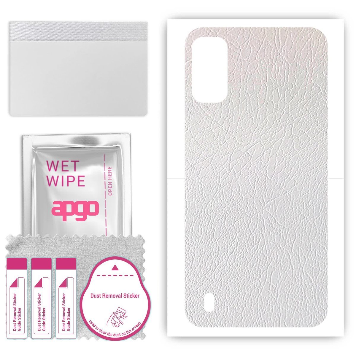 Folia naklejka skórka strukturalna na TYŁ do Nokia G21 - Skóra Biała - apgo SKINS