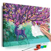 Malowanie po numerach - Obraz do samodzielnego malowania - Fioletowy jeleń (rozmiar 60x40) - miniaturka - grafika 1