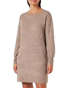 VERO MODA Damska sukienka VMDOFFY LS Boatneck Knee Dress GA Boo sukienka, Brown Lentil/Detail:Melange, M, Brown Lentil/Detail:melange, M - Sukienki - miniaturka - grafika 1