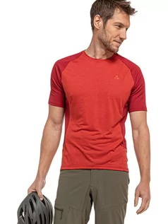 Koszulki sportowe męskie - Schöffel Koszulka kolarska "Auvergne" w kolorze pomarańczowo-czerwonym - grafika 1