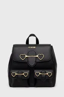 Plecaki - Love Moschino plecak damski kolor czarny mały gładki - miniaturka - grafika 1