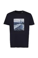Koszulki męskie - ESPRIT Męski T-shirt 043EE2K350, 400/NAVY, XS, 400/granatowy, XS - miniaturka - grafika 1
