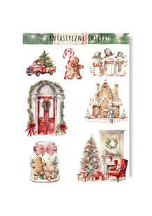 Naklejki zimowe świąteczne na święta zimę do ozdabiania prezentów kolorowe - Scrapbooking - miniaturka - grafika 1