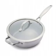 Patelnie - Patelnia z powłoką ceramiczną GreenPan Venice Pro Ceramic 24 cm z pokrywką głęboka - miniaturka - grafika 1