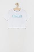 Koszulki dla dziewczynek - Levi's t-shirt bawełniany dziecięcy kolor biały - miniaturka - grafika 1