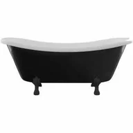Wanny - Besco WKA-190+BWB AMELIA BLACK&WHITE wanna wolnostojaca 190 x 77 nogi czarne - miniaturka - grafika 1