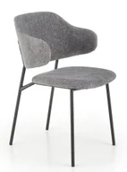 Krzesła - Szare tapicerowane krzesło z kubełkowym oparciem - Movissa - miniaturka - grafika 1