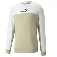 Bluzy męskie - PUMA Bluza męska ESS+ Block Crew Tr, biała, L - miniaturka - grafika 1