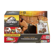 Figurki dla dzieci - JURASSIC WORLD FIGURKA TYRANOZAUR T-REX 2W1 TRANSFORMACJA W AUTO - miniaturka - grafika 1