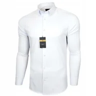 Koszule męskie - Koszula męska Biała dopasowana Lavier Slim Fit Bawełna Rozmiar S - miniaturka - grafika 1