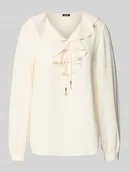 Bluzki damskie - Bluzka o kroju regular fit z falbanami model ‘BASTIENNE’ - miniaturka - grafika 1