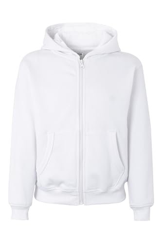 Mukua Byron Kids Bluza dziecięca z zamkiem błyskawicznym i kapturem, kolor biały, rozmiar 3/4