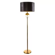 Lampy stojące - Lampa Stojąca Z Abażurem Kaja 43X157 Czarna + Złota - miniaturka - grafika 1