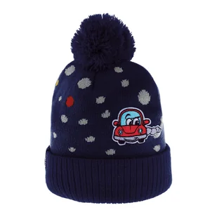 Czapka dziecięca z pomponem Viking Napa navy blue - ONE SIZE - Czapki dla dzieci - miniaturka - grafika 1