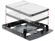 Obudowy i kieszenie na dyski twarde - DeLOCK Adapter HDD sanki/szyna 3,5 na 2x2,5 (18198) - miniaturka - grafika 1