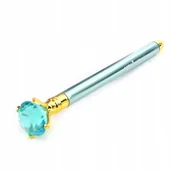 Długopisy - ELEGANCKI DŁUGOPIS Z BRYLANTEM DIAMENT PREZENT NIEBIESKI WKŁAD RÓŻNE KOLORY - miniaturka - grafika 1