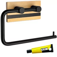 Stojaki i wieszaki na papier toaletowy - Uchwyt na papier toaletowy DEMAK czarny loft - miniaturka - grafika 1