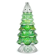Lampiony i znicze - Znicz Szklany Choinka 39 cm Zielony DP751 Srebrny Znicz Artystyczny Boże Narodzenie z Wkładem - miniaturka - grafika 1