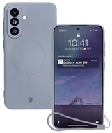 Etui i futerały do telefonów - Bizon Silikonowe etui z pierścieniem magnetycznym Case Silicone Magnetic Sq do Galaxy A36 5G, szare - miniaturka - grafika 1
