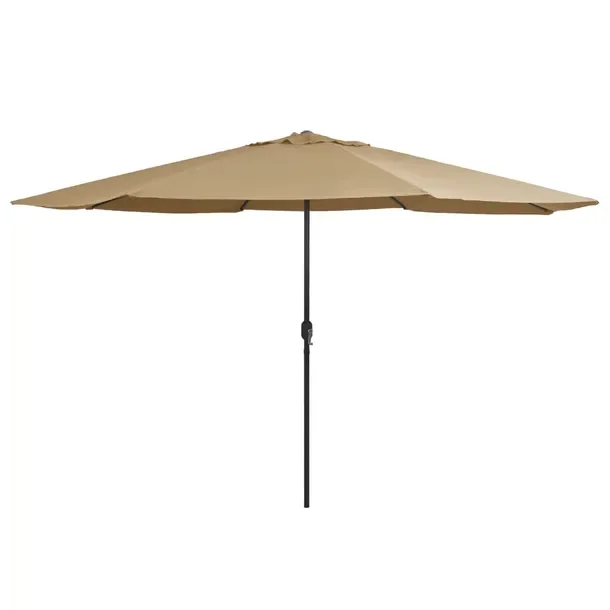 Parasol ogrodowy z poliestru UV, metalowy słupek, taupe, 390x247 cm