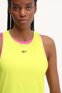 Koszulki sportowe damskie - Reebok top treningowy Chill Athletic kolor zielony 100076130 - miniaturka - grafika 1