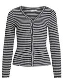 Swetry damskie - Vila Kardigan w kolorze szaro-czarnym - miniaturka - grafika 1