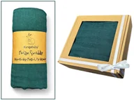 Pieluchy - PREZENT Z OKAZJI URODZENIA DZIECKA PIELUSZKA MUŚLINOWA DUŻA OTULACZ 120X110 CM BUTELKOWA ZIELEŃ - miniaturka - grafika 1