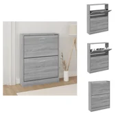 Szafki na buty - vidaXL Szafka na buty Szara Sonoma 59x17x81 cm Materiał drewnopochodny - Stojaki i szafki na buty - miniaturka - grafika 1