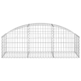 vidaXL Łukowaty kosz gabionowy, 150x50x40/60 cm, galwanizowane żelazo - Ogrodzenia - miniaturka - grafika 4