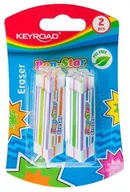 Gumki biurowe - KEYROAD Gumka uniwersalna KEYROAD Pop-Star, 2szt., blister, mix kolorów KR971324 - miniaturka - grafika 1