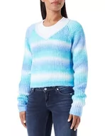 Swetry damskie - UCY Damski sweter z dzianiny, turkusowy wielokolorowy, XL-XXL - miniaturka - grafika 1