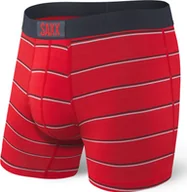 Majtki męskie - SAXX Bokserki męskie Vibe Boxer Brief Red Shallow Stripe r. S - miniaturka - grafika 1