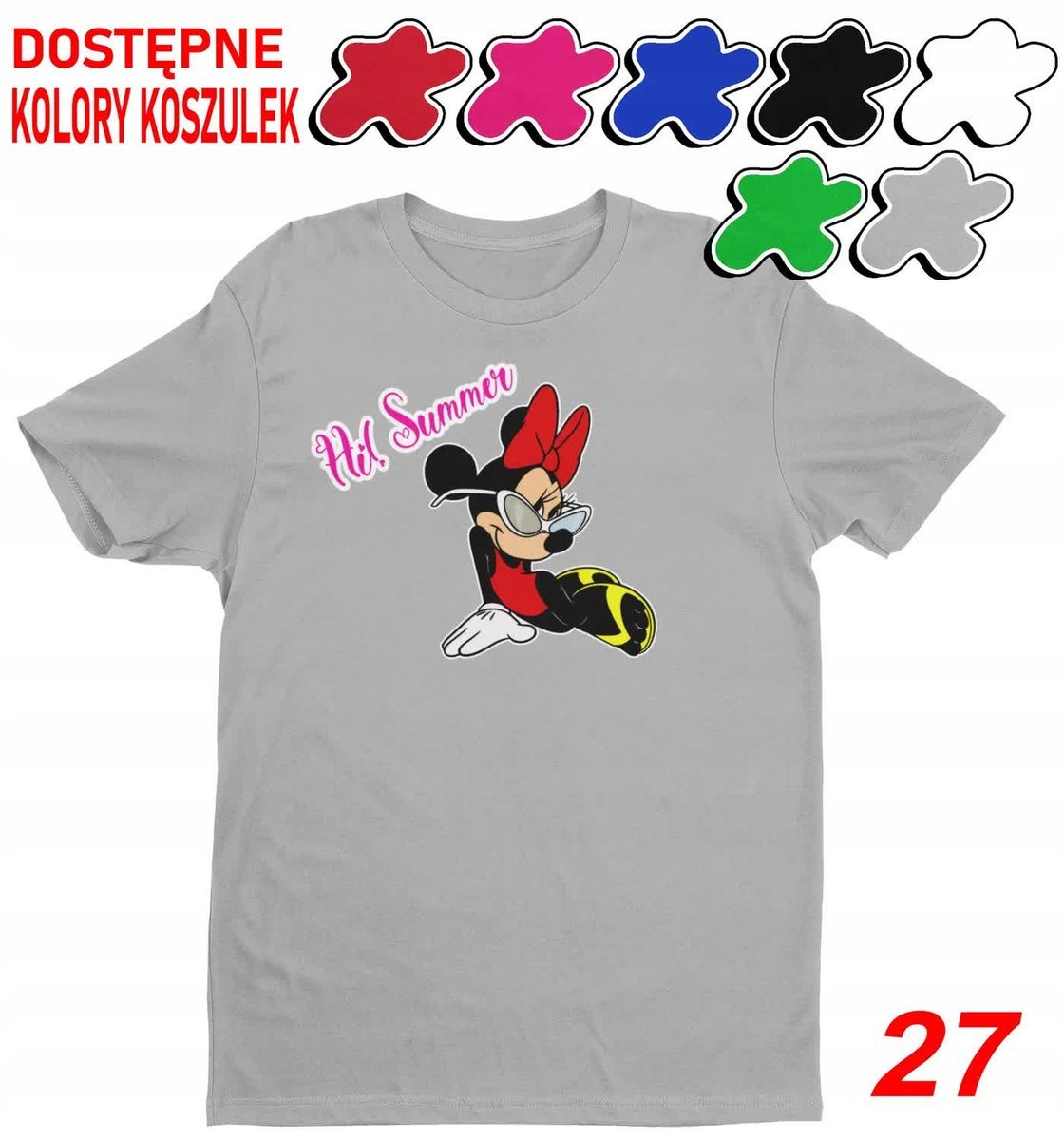Dziecięca Koszulka Z Nadrukiem Duży Wybór Myszka Miki Różne -M 134-140
