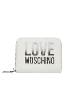 LOVE MOSCHINO Mały Portfel Damski JC5732PP0MKD0100 Biały - Portfele - miniaturka - grafika 1