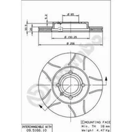 Tarcze hamulcowe - Tarcza hamulcowa BREMBO 09.5166.75 - miniaturka - grafika 1