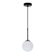 Lampy sufitowe - POMPEI LAMPA WISZĄCA CZARNY E27 KLOSZ BIAŁY 15CM - miniaturka - grafika 1