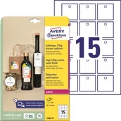 Etykiety samoprzylepne i bloki etykiet - Zawieszki kartonowe Avery 50x50 220g 150 szt. - miniaturka - grafika 1