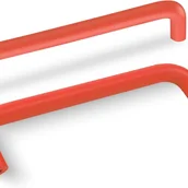 Zawiasy, okucia i inne akcesoria - 4 sztuki aluminiowych uchwytów meblowych 128 mm, uchwytów do drzwiczek szafki ze śrubami, gałki do szuflad do szafek kuchennych, pomarańczowy - miniaturka - grafika 1