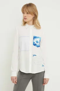 Desigual koszula damska kolor beżowy regular z kołnierzykiem klasycznym - Koszule damskie - miniaturka - grafika 1
